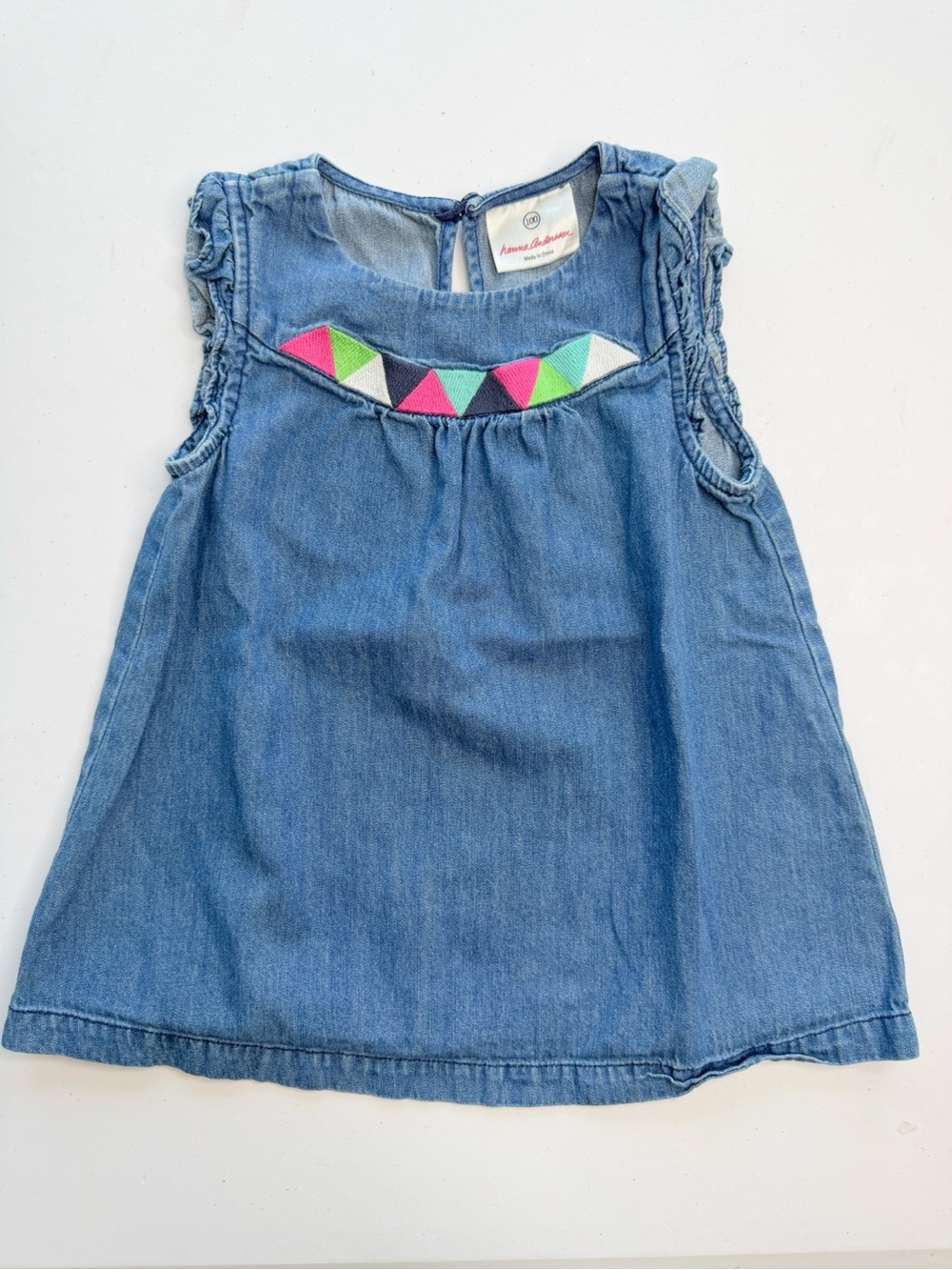Hanna Andersson Denim Geometric Print Dress 4